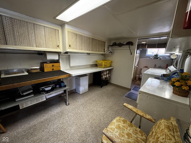 8664 S Nash Dr, Nineveh, IN 46164 - kitchen with carpet and separate washer and dryer