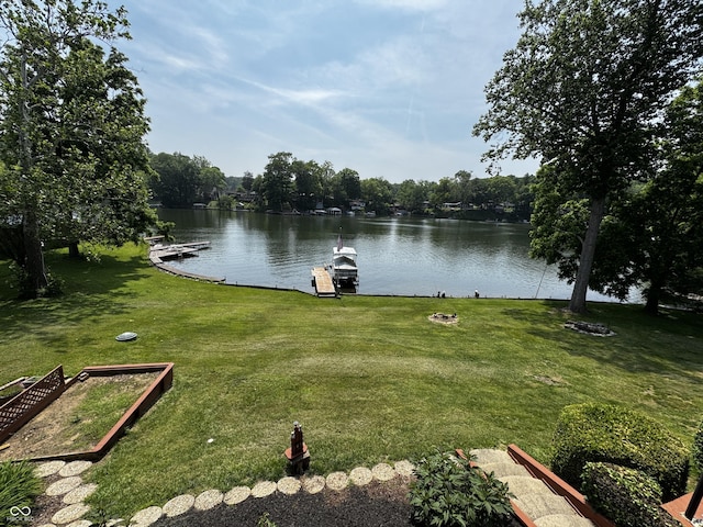 8664 S Nash Dr, Nineveh, IN 46164 - water view featuring a dock