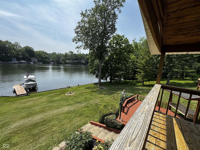 8664 S Nash Dr, Nineveh, IN 46164 - view of green lawn featuring a water view and a floating dock