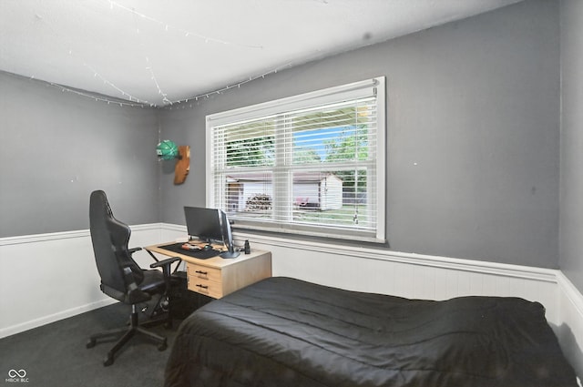 7113 Chandler Dr, Indianapolis, IN 46217 - bedroom with carpet floors and wainscoting