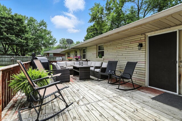 7113 Chandler Dr, Indianapolis, IN 46217 - wooden terrace with an outdoor living space
