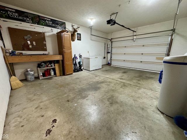 100 Justin Dr, Mooresville, IN 46158 - garage featuring a garage door opener and refrigerator