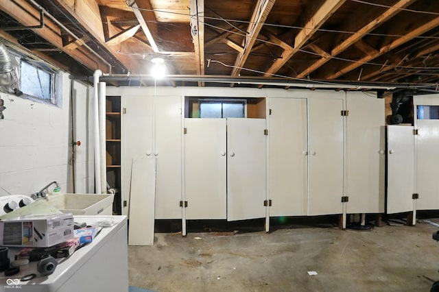 4340 Ashbourne Ln, Indianapolis, IN 46226 - unfinished basement with a sink