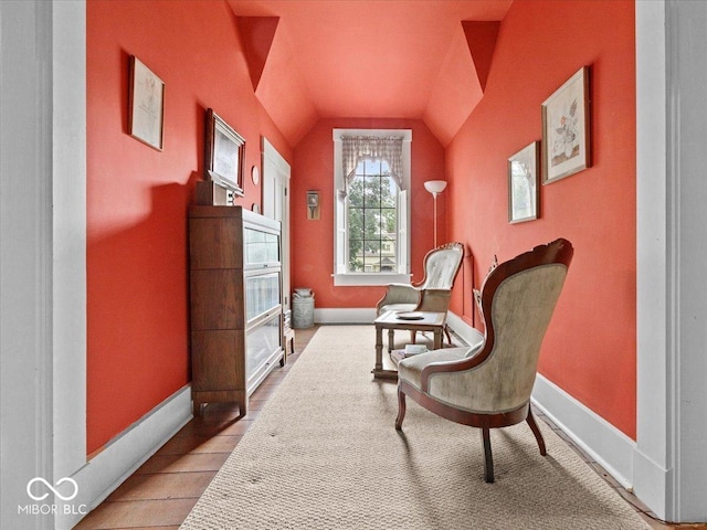 228 W Washington St, Shelbyville, IN 46176 - sitting room featuring vaulted ceiling and baseboards