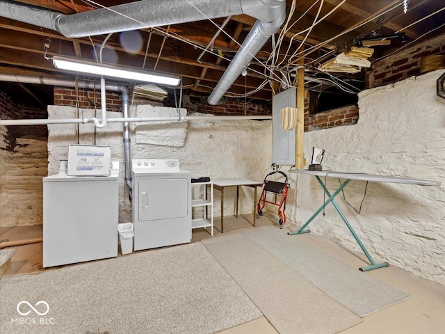 228 W Washington St, Shelbyville, IN 46176 - unfinished below grade area featuring separate washer and dryer