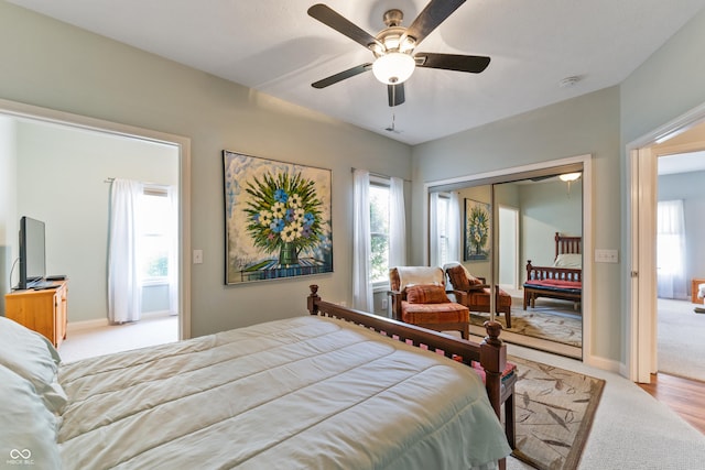 564 Parkhurst Ct, Greenwood, IN 46142 - carpeted bedroom featuring a closet and a ceiling fan