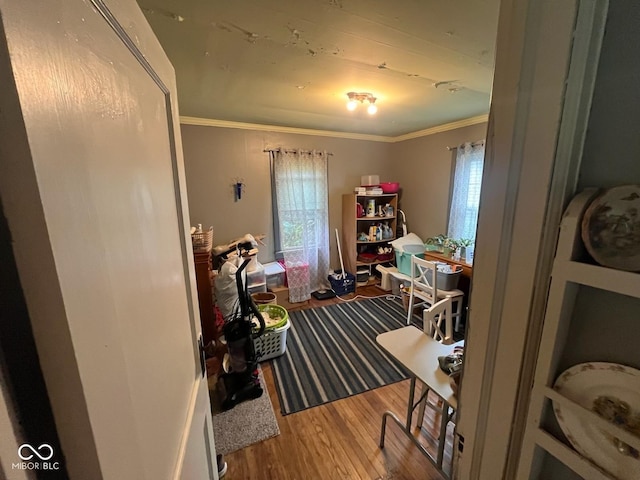 111 S Jefferson St, Brownsburg, IN 46112 - office area with wood finished floors and crown molding