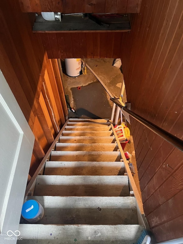 111 S Jefferson St, Brownsburg, IN 46112 - stairway featuring wooden walls