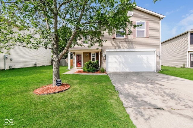 8310 Becks Mill Ln, Indianapolis, IN 46113 - traditional home featuring a garage, driveway, and a front lawn
