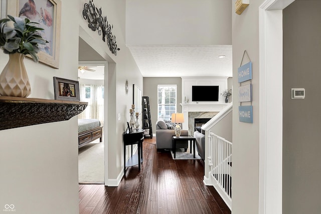 9653 Cypress Way, Carmel, IN 46032 - hall featuring wood-type flooring and baseboards