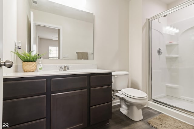 10811 Wild Orchard Ln, Indianapolis, IN 46239 - full bath featuring a stall shower, wood finished floors, and vanity