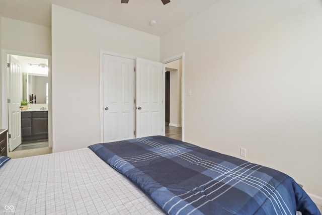 10811 Wild Orchard Ln, Indianapolis, IN 46239 - bedroom with ensuite bath and ceiling fan