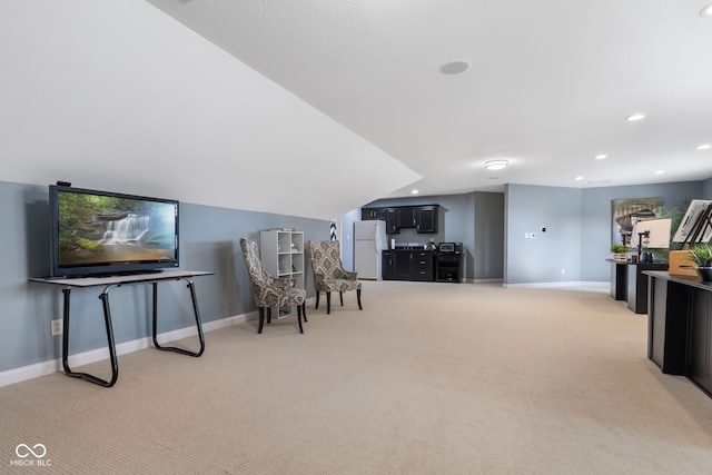 4396 W Eagle Trce, New Palestine, IN 46163 - living area featuring light carpet and recessed lighting