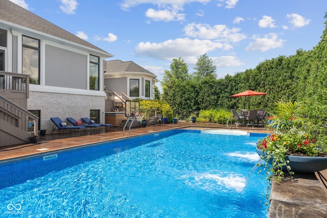 4396 W Eagle Trce, New Palestine, IN 46163 - swimming pool with a patio and stairs