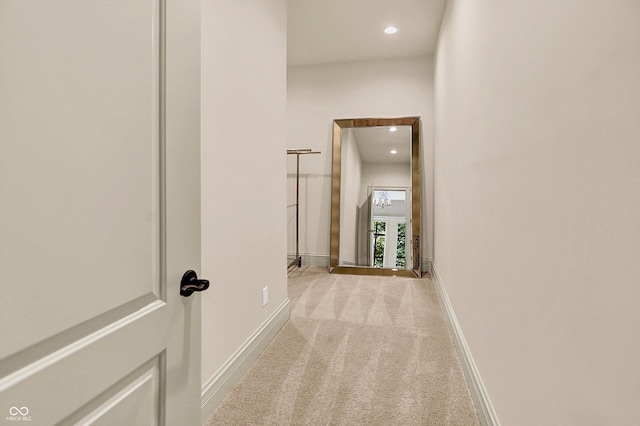 11557 Willow Springs Dr, Zionsville, IN 46077 - hallway featuring carpet and recessed lighting