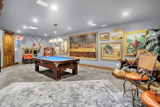 11557 Willow Springs Dr, Zionsville, IN 46077 - recreation room with pool table and recessed lighting