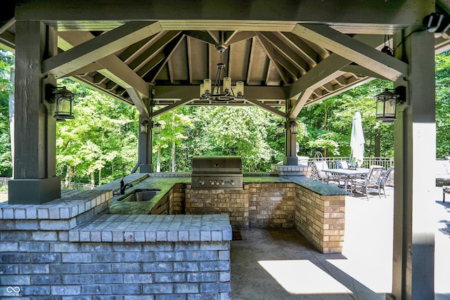 11557 Willow Springs Dr, Zionsville, IN 46077 - view of patio / terrace featuring a gazebo, exterior kitchen, and outdoor dining space