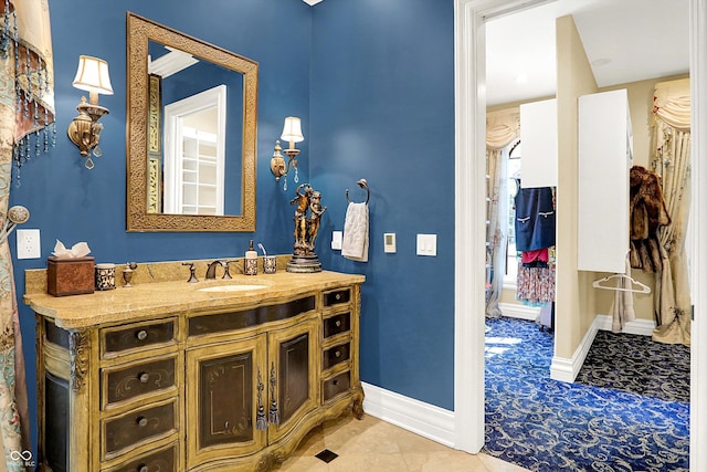 11557 Willow Springs Dr, Zionsville, IN 46077 - bathroom with vanity and tile patterned flooring