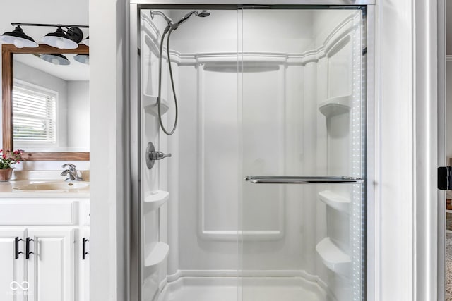 2872 N Prairie Stream Way, Columbus, IN 47203 - bathroom featuring a stall shower and vanity