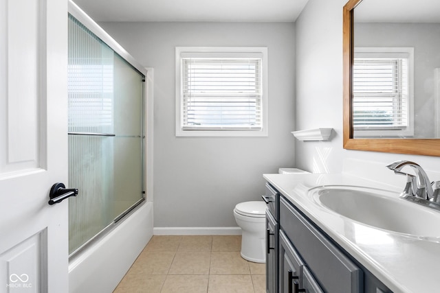 2872 N Prairie Stream Way, Columbus, IN 47203 - bathroom featuring vanity, tile patterned flooring, and shower / bath combination with glass door