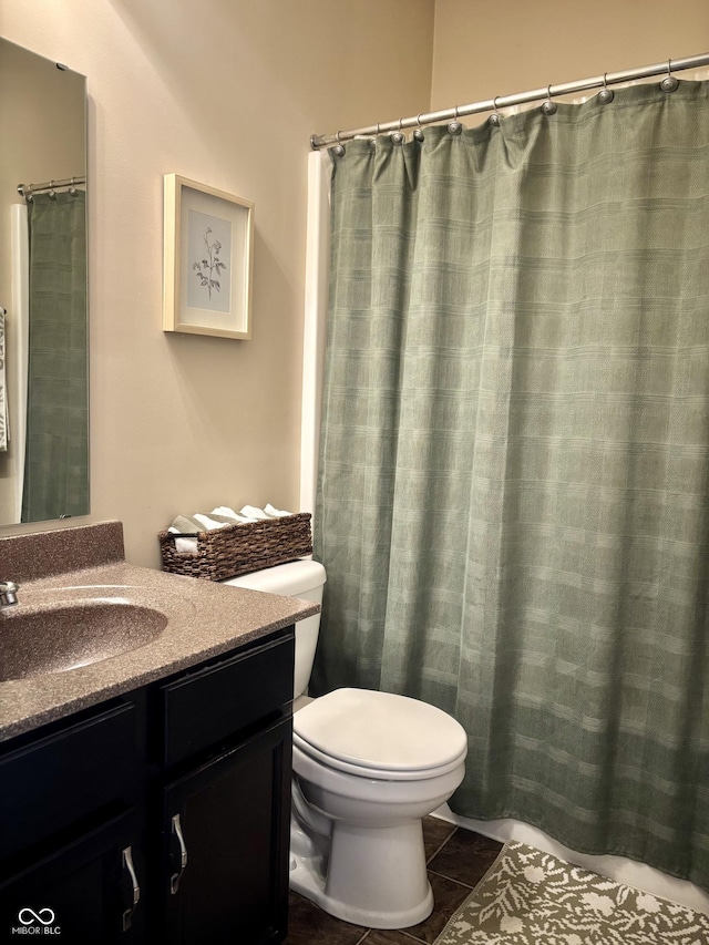 5932 Edelle Dr, Indianapolis, IN 46237 - full bathroom with vanity and tile patterned flooring