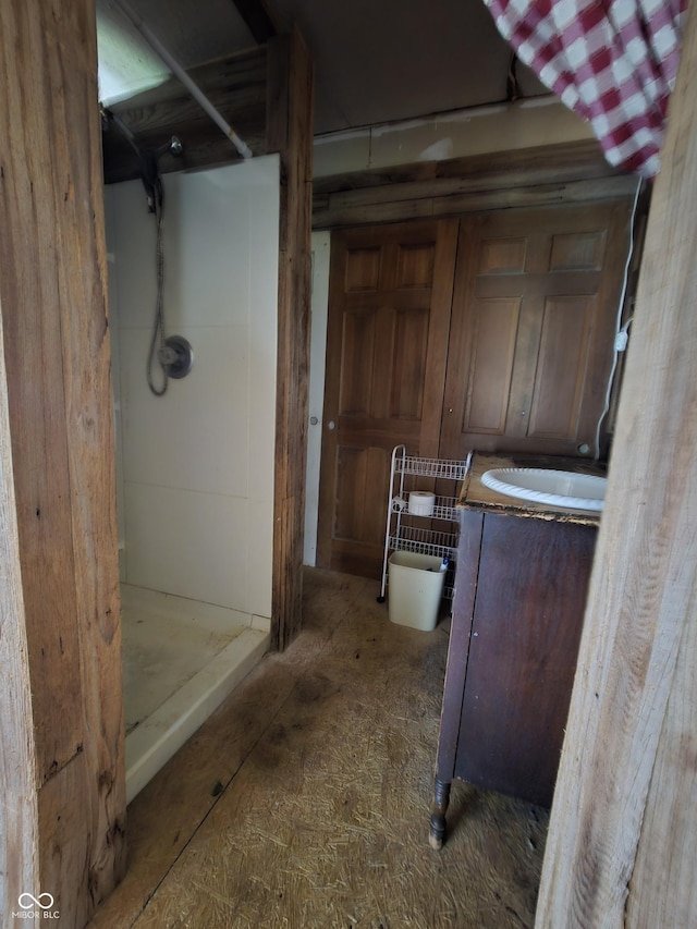 209 N Middle St, Spencer, IN 47460 - bathroom with a shower stall and vanity
