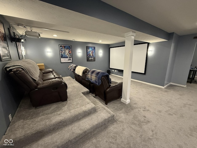 15961 Foothill Dr, Noblesville, IN 46060 - carpeted home theater room featuring baseboards and recessed lighting