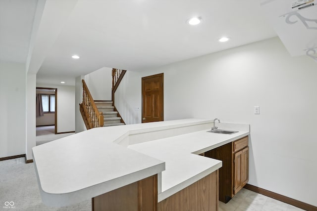 1326 Pebble Brook Dr, Noblesville, IN 46062 - kitchen with light countertops, recessed lighting, and a peninsula