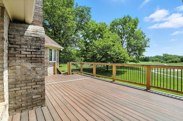 1326 Pebble Brook Dr, Noblesville, IN 46062 - wooden deck with a yard and view of scattered trees