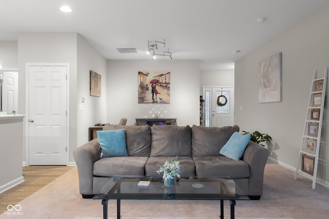 2421 Creek Bank Dr, Columbus, IN 47201 - living area with light colored carpet and recessed lighting