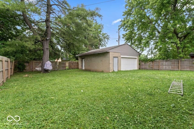 2610 Caroline Ave, Indianapolis, IN 46218 - fenced backyard featuring a garage and an outdoor structure