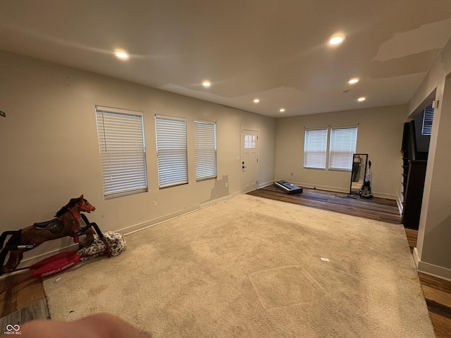 917 N Rural St, Indianapolis, IN 46201 - workout area with recessed lighting and carpet floors