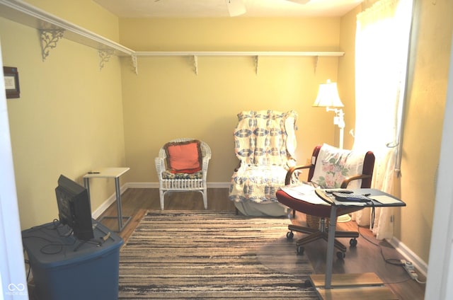 3115 E 400 S, Anderson, IN 46017 - living area with a ceiling fan and wood finished floors