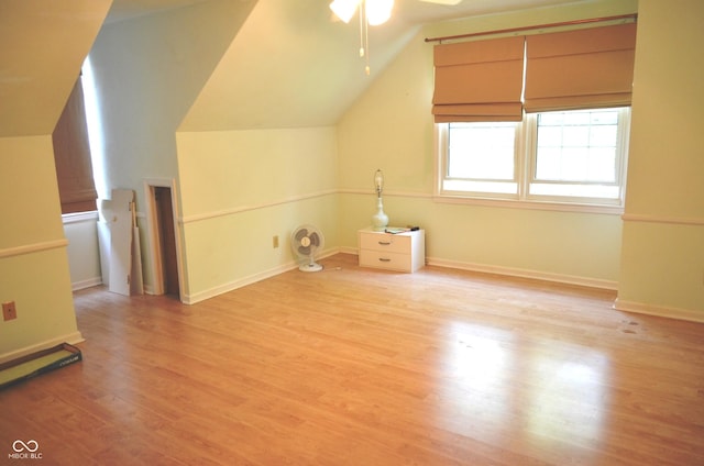 3115 E 400 S, Anderson, IN 46017 - bonus room featuring ceiling fan, light wood-style flooring, and vaulted ceiling