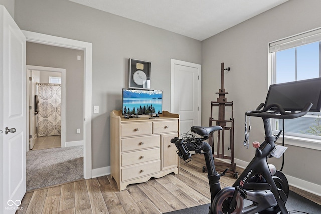 2105 Granville Dr, Westfield, IN 46074 - workout area with light wood finished floors and baseboards