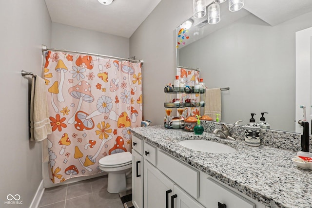 2105 Granville Dr, Westfield, IN 46074 - bathroom with tile patterned flooring, vanity, and a shower with shower curtain