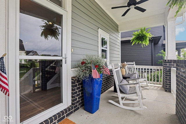 2105 Granville Dr, Westfield, IN 46074 - covered porch with a ceiling fan