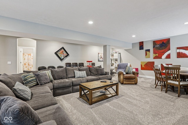 2105 Granville Dr, Westfield, IN 46074 - living area featuring carpet floors and recessed lighting