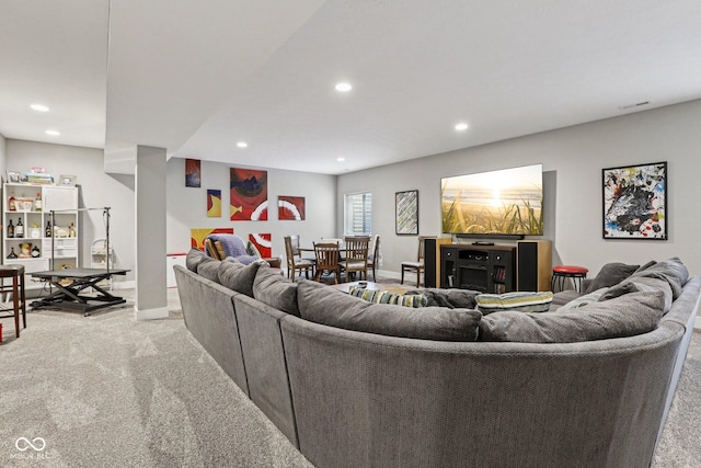 2105 Granville Dr, Westfield, IN 46074 - carpeted living area with recessed lighting