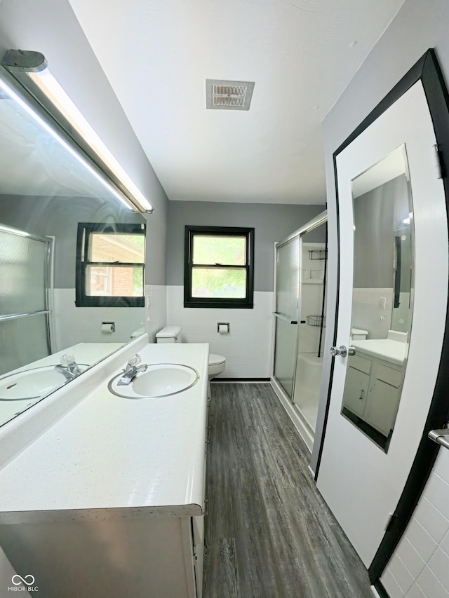 771 Doran Ave, Shelbyville, IN 46176 - full bathroom with a shower stall, wood finished floors, and vanity
