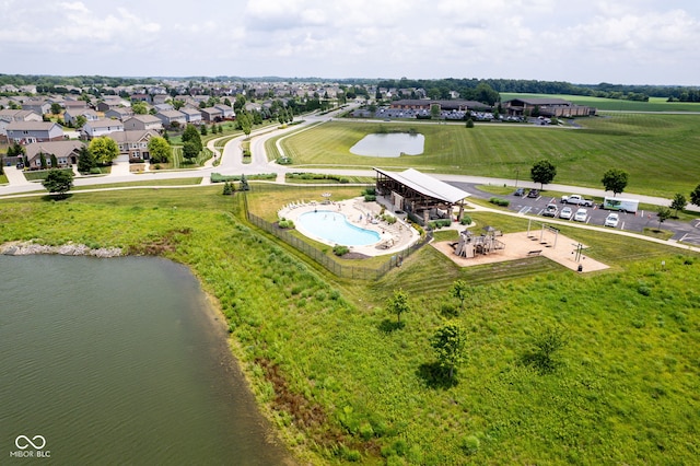 6471 W Clearview Dr, Mccordsville, IN 46055 - drone / aerial view of a pool and a nearby body of water