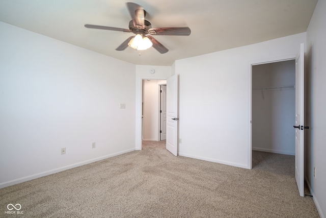 6471 W Clearview Dr, Mccordsville, IN 46055 - unfurnished bedroom with carpet flooring, a spacious closet, a closet, and ceiling fan