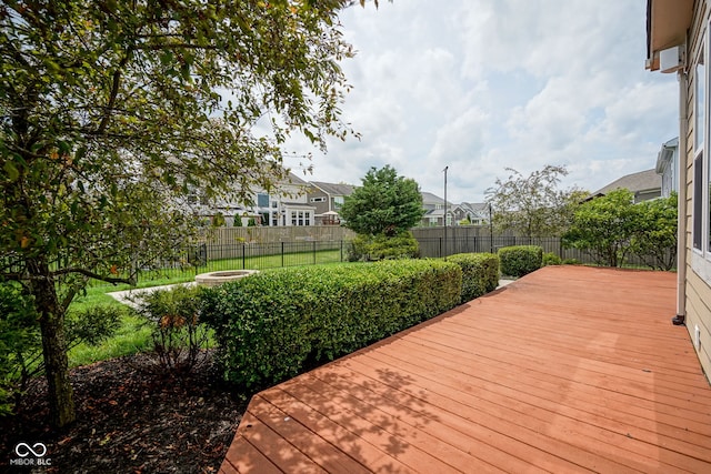 6471 W Clearview Dr, Mccordsville, IN 46055 - wooden terrace featuring a fenced backyard and a residential view