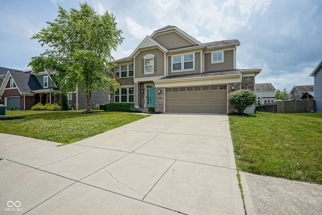 6471 W Clearview Dr, Mccordsville, IN 46055 - view of front of house featuring an attached garage, concrete driveway, and stone siding