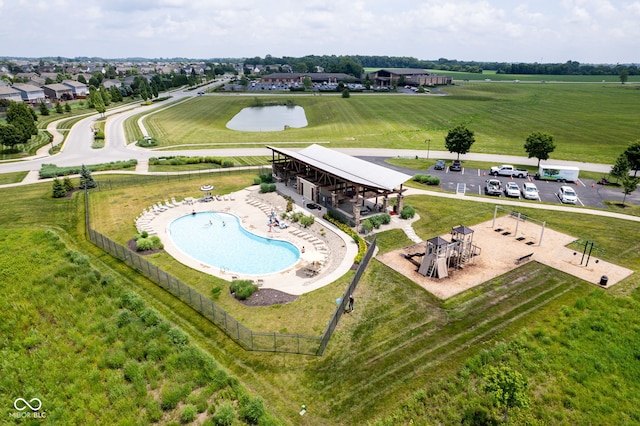 6471 W Clearview Dr, Mccordsville, IN 46055 - aerial view of a pool