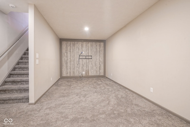 6471 W Clearview Dr, Mccordsville, IN 46055 - basement with carpet floors, stairway, and recessed lighting
