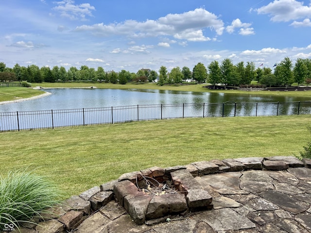 13895 Cloverfield Cir, Fishers, IN 46038 - water view featuring an outdoor fire pit