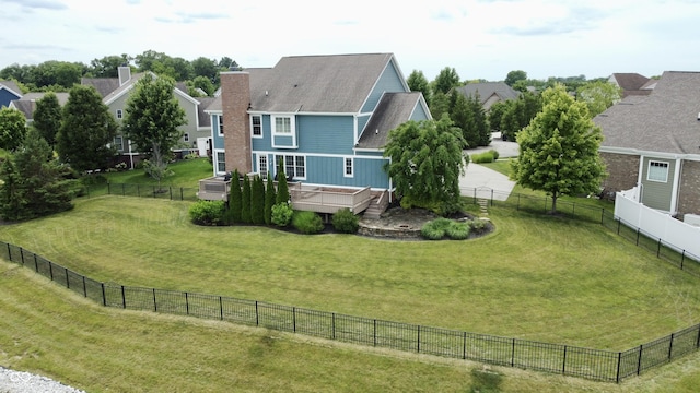 13895 Cloverfield Cir, Fishers, IN 46038 - back of house with a deck and a fenced backyard