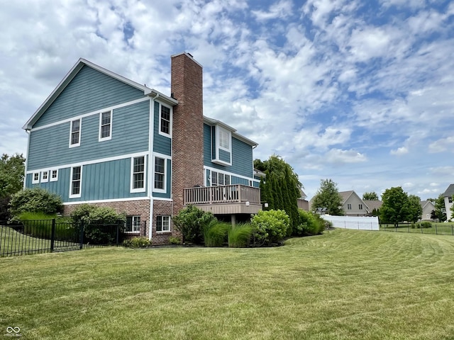 13895 Cloverfield Cir, Fishers, IN 46038 - rear view of house featuring a chimney and brick siding