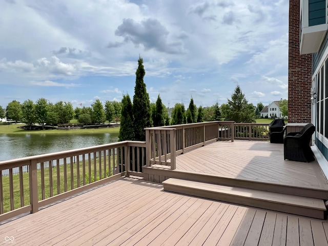 13895 Cloverfield Cir, Fishers, IN 46038 - deck with a water view and view of scattered trees